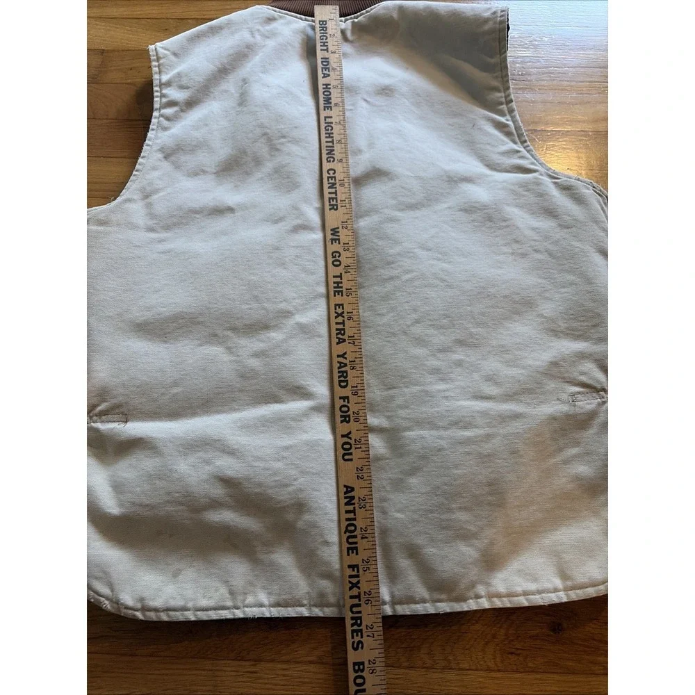 Vintage 90s Carhartt VQ186 Duck Brown Quilted Artic Vest Union Made Men's Sz La